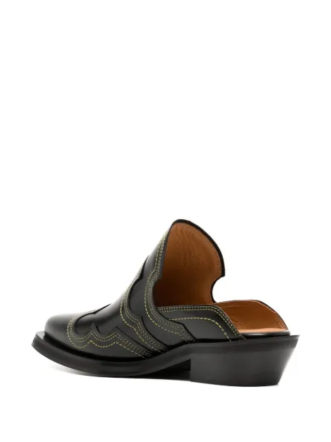 GANNI embroidered western mules S1995 - 2