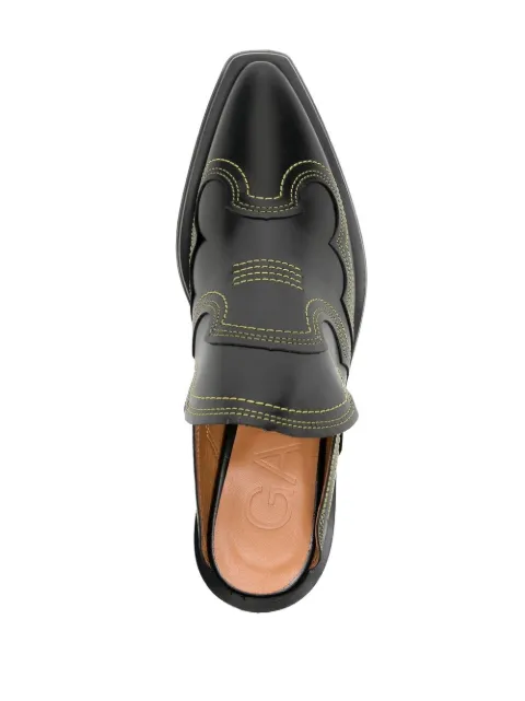 GANNI embroidered western mules S1995 - 3