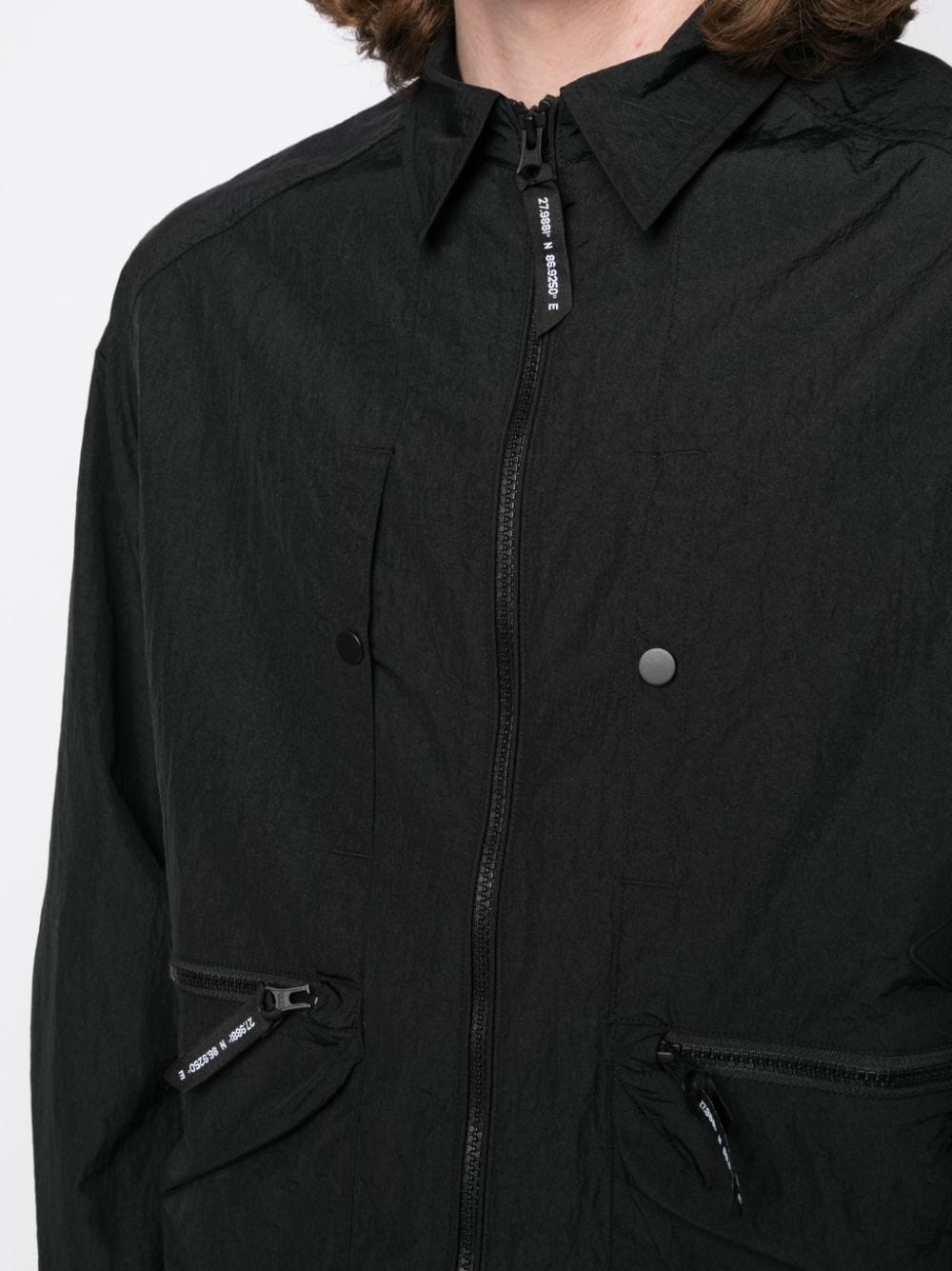 Shop Spoonyard Classic-collar Lightweight Shirt Jacket In Black