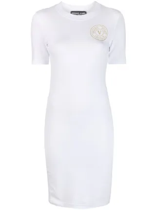Versace Jeans Couture logo print T shirt Dress Farfetch