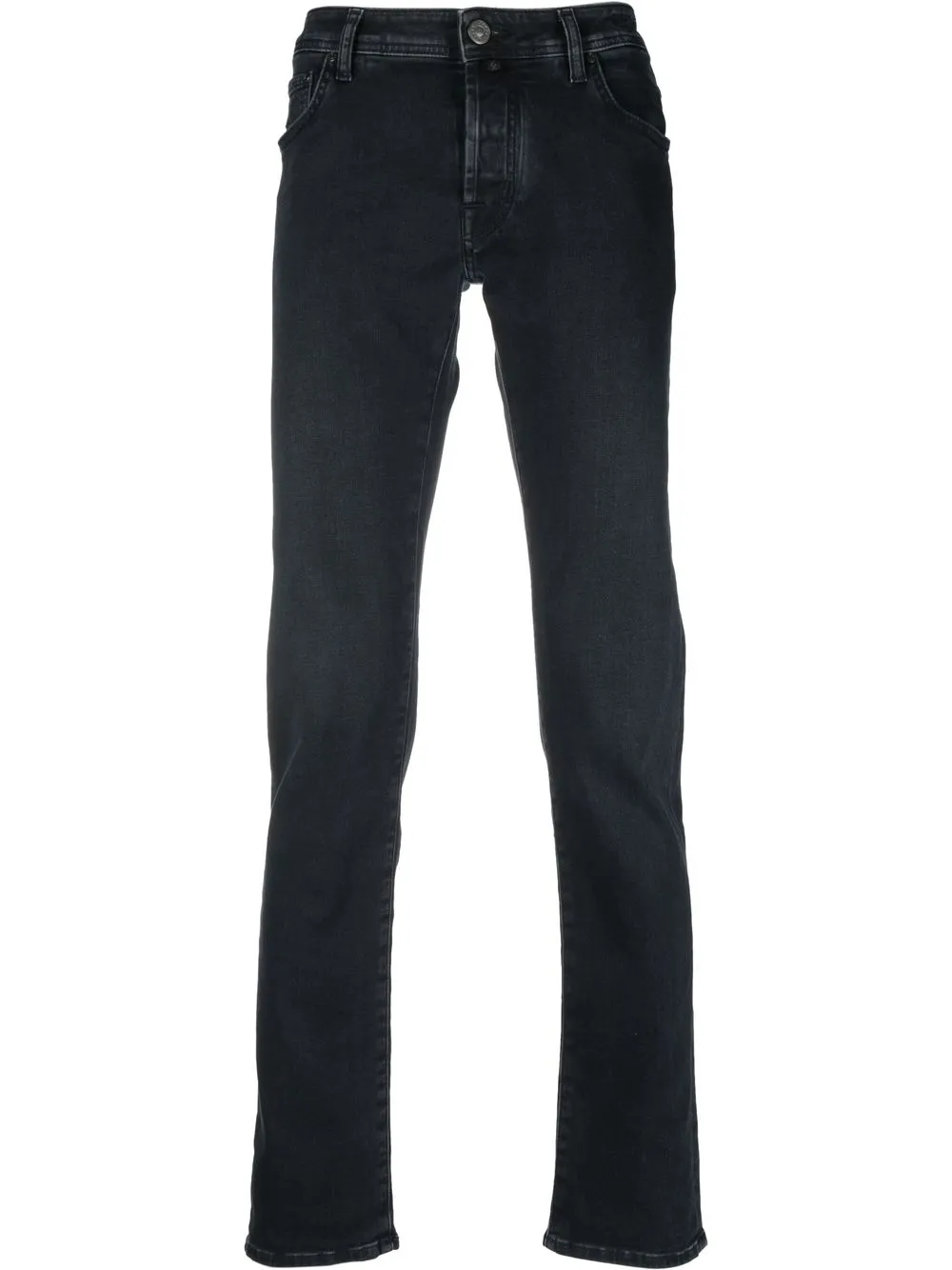Jacob Cohen Logo-patch Straight-leg Jeans In Blau