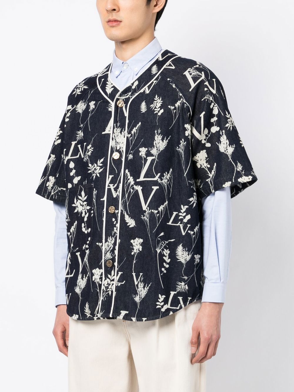 Louis Vuitton LV leaf baseball shirt