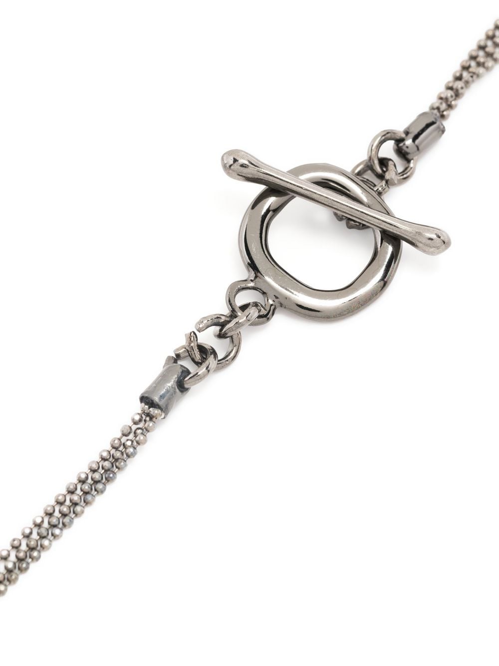 Shop Fabiana Filippi Metallic Fringed Necklace In Grau
