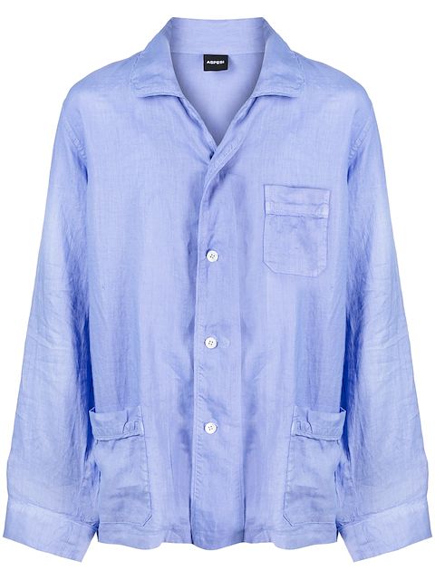 ASPESI crease-effect linen shirt jacket