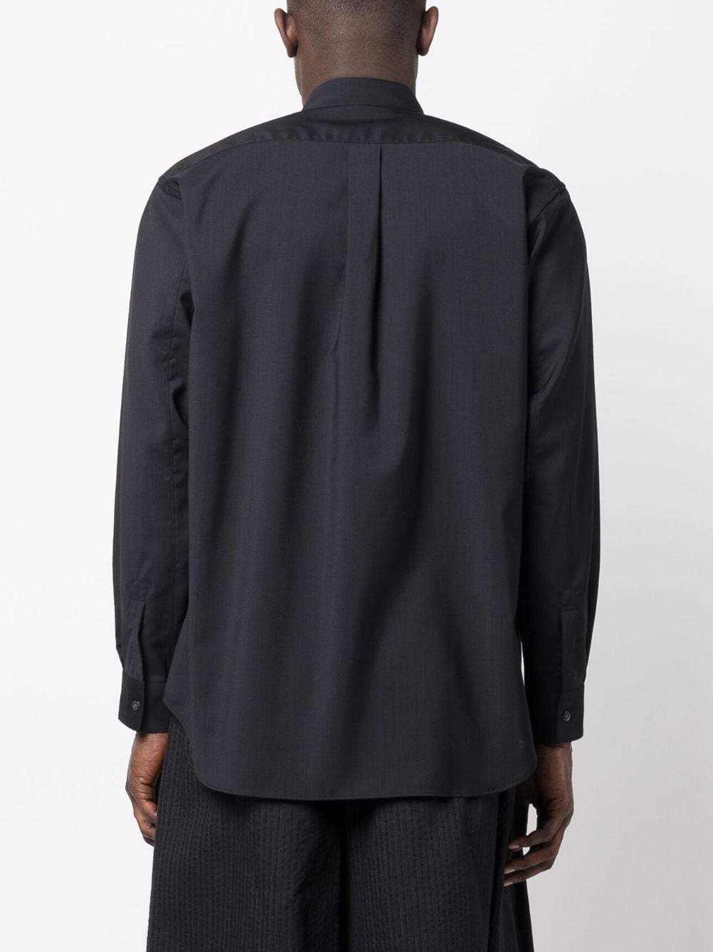 Shop Comme Des Garçons Shirt Long-sleeves Wool Shirt In Blau