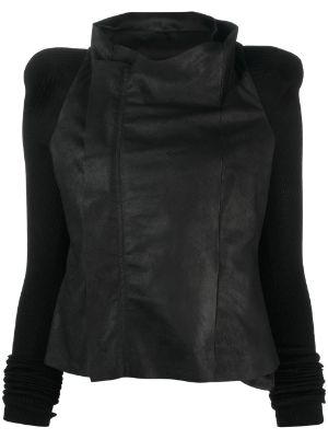 Rick Owens Low Neck leather biker jacket Black Outfit for Womenoutfits for  purchase on Stylaholic