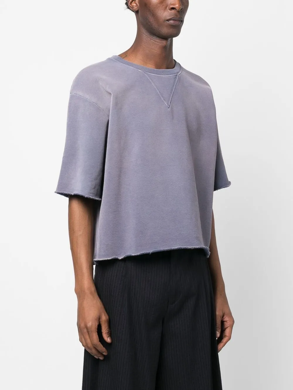 short-sleeve organic-cotton sweatshirt