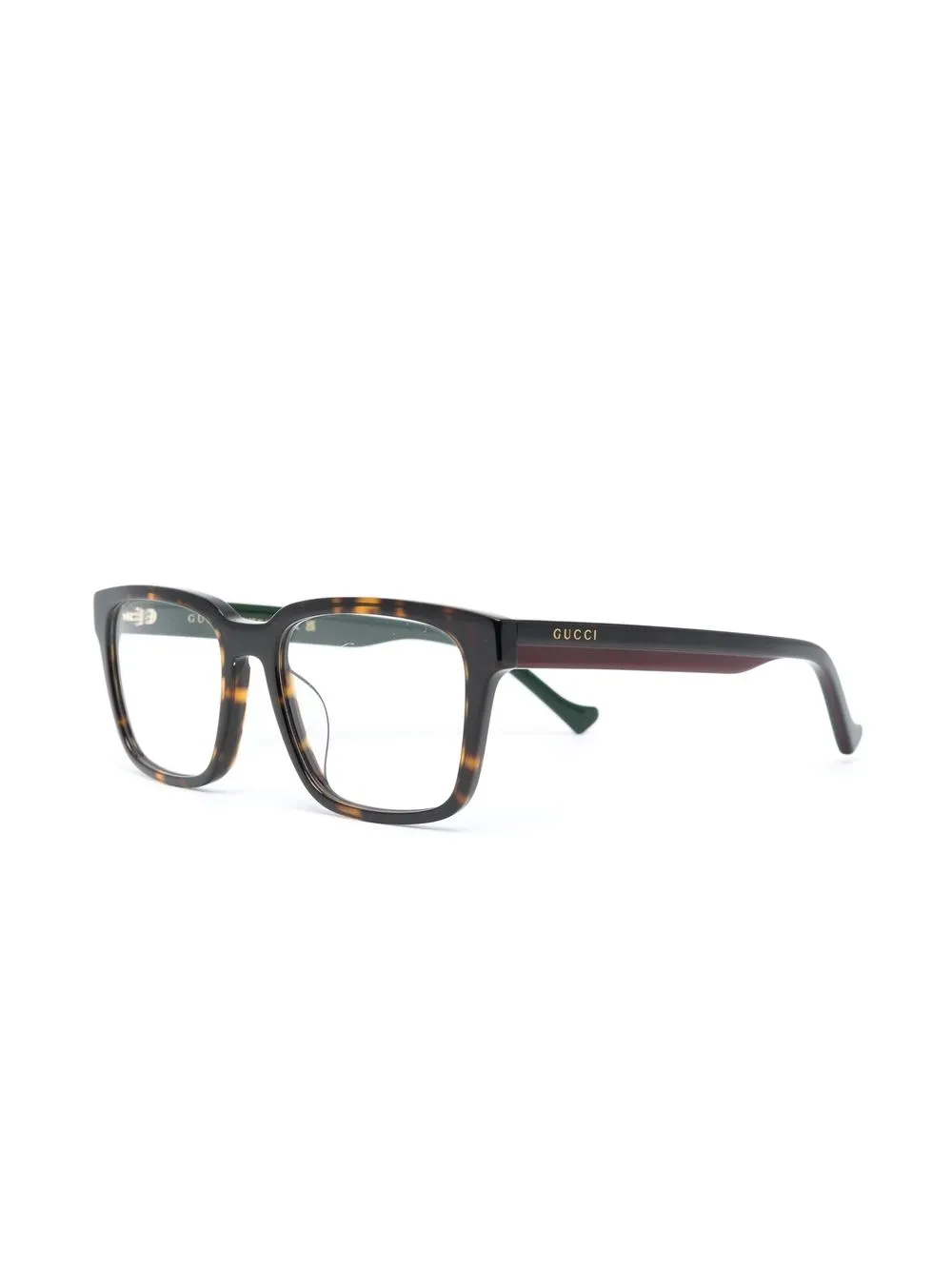 Gucci Tortoiseshell Effect Square-frame Glasses In Braun