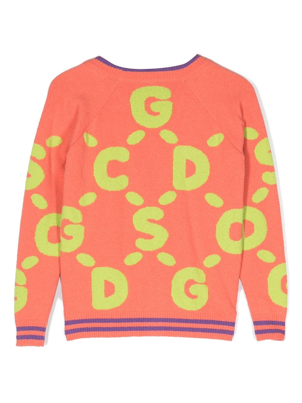 Shop Gcds Debossed-logo Print Cardigan In Orange