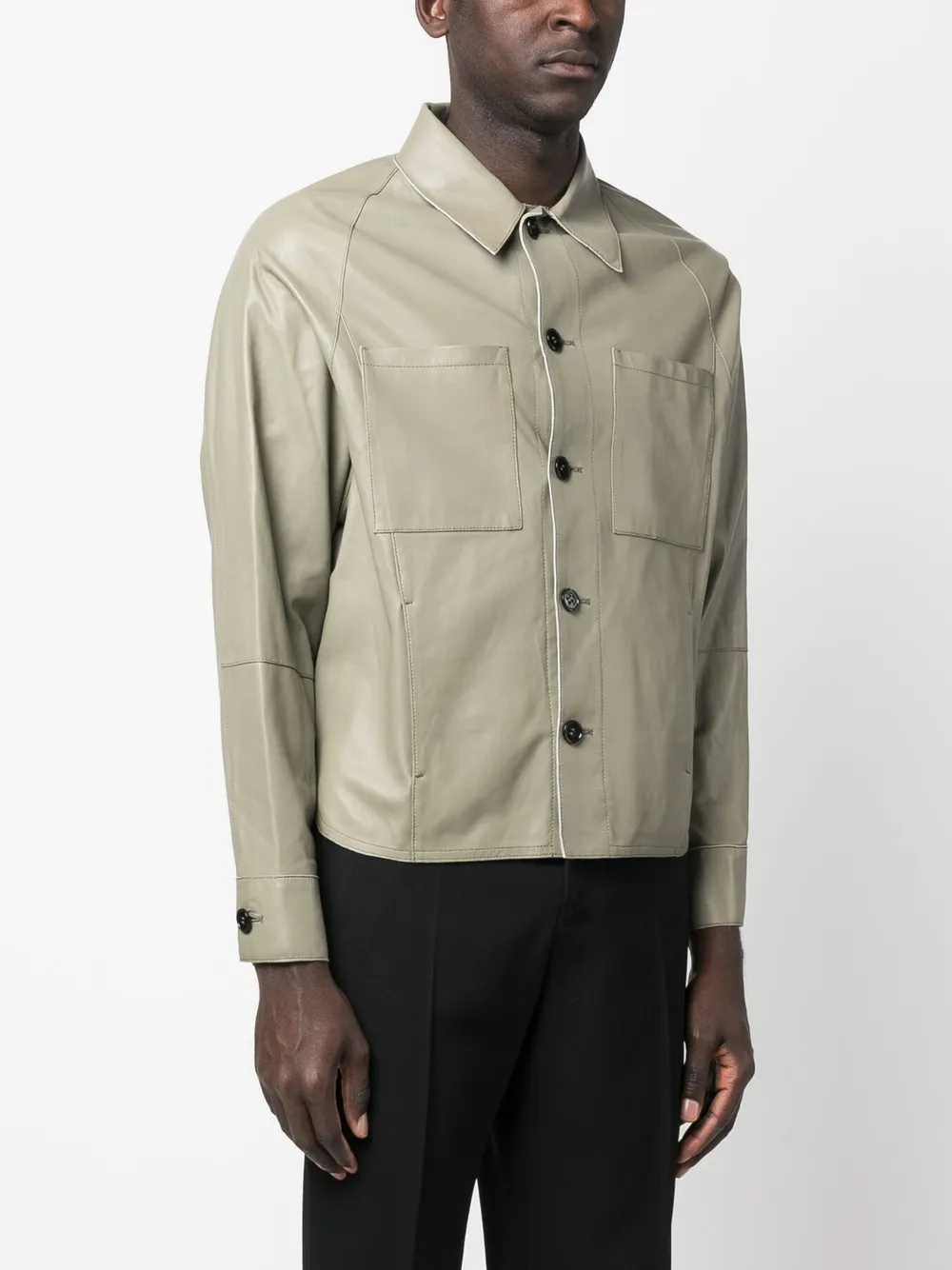 Emporio Armani longsleeve Leather Jacket Farfetch