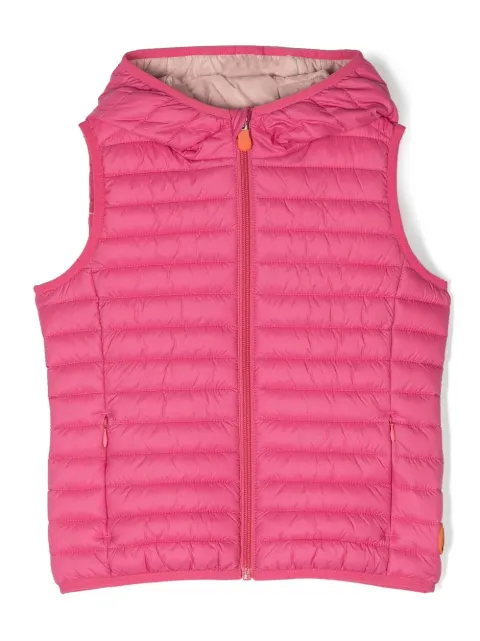 Save The Duck Kids - logo-patch padded hooded gilet