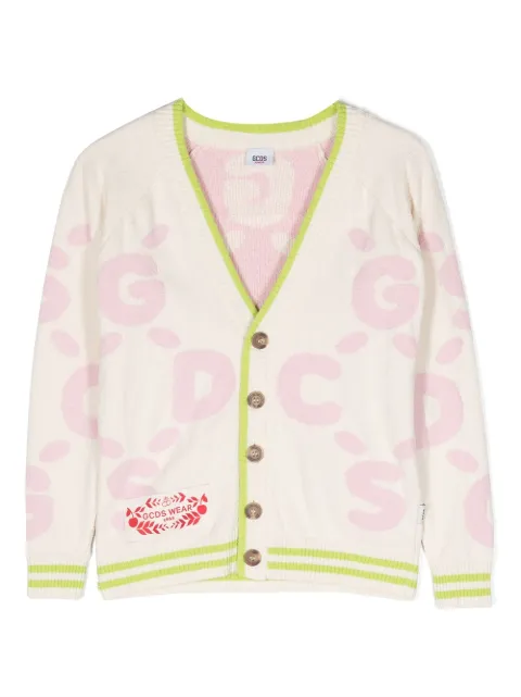 Gcds Kids debossed-logo print cardigan