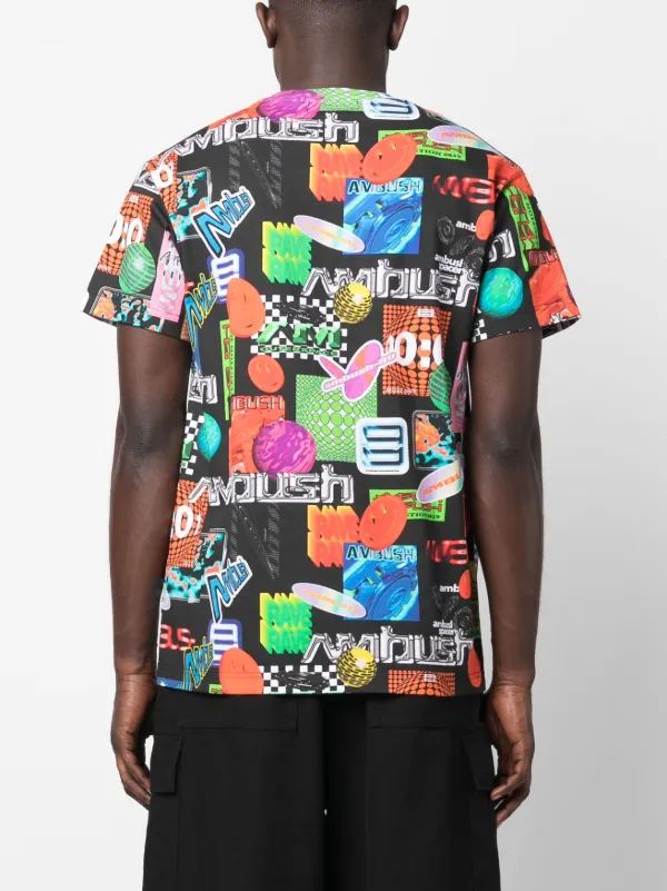 AMBUSH♡ ロゴプリント入り コットン半袖Tシャツ AMBUSH logo-print organic-cotton T-shirt | Blue | FARFETCH JO