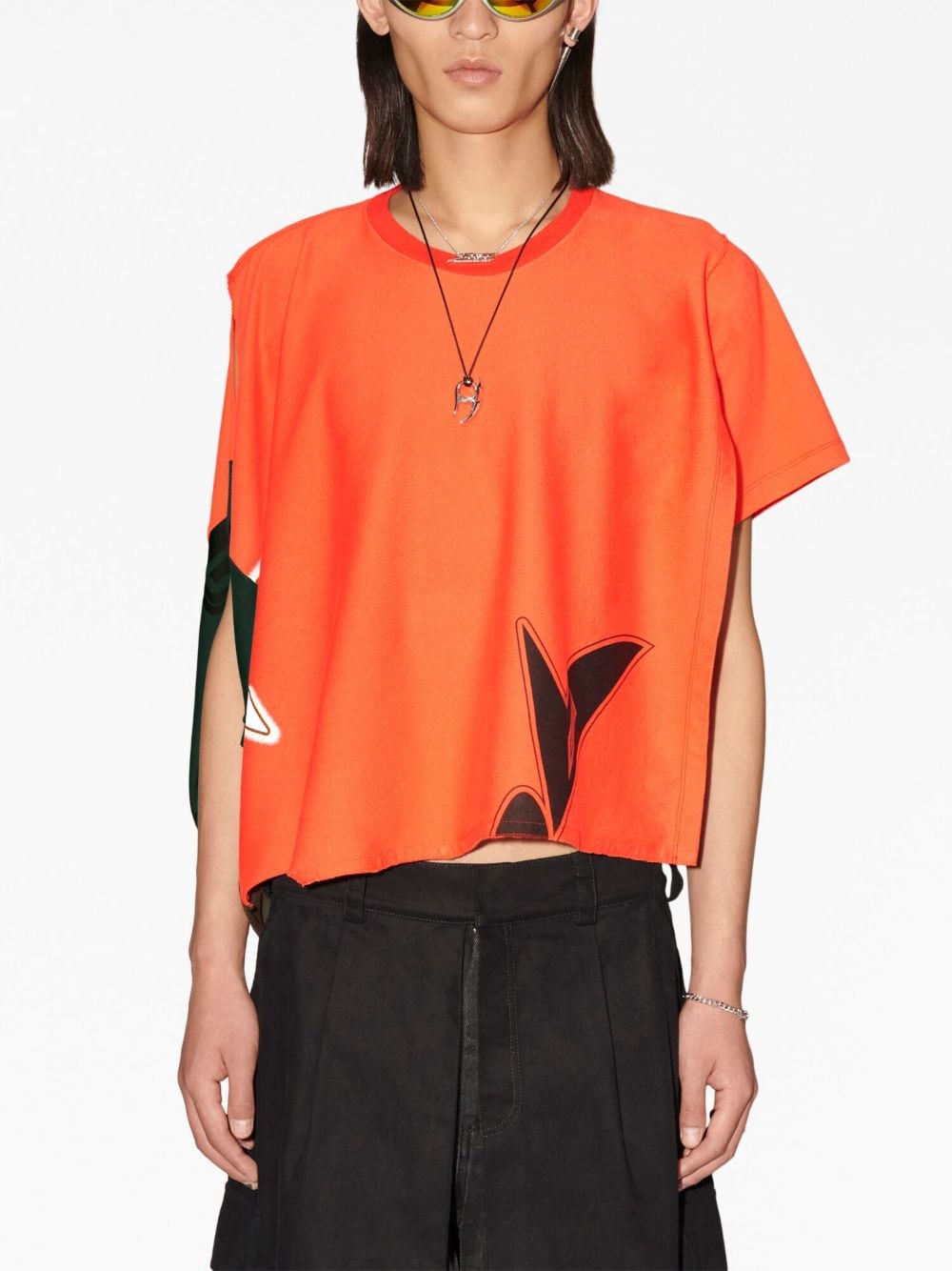 Shop Ambush Asymmetric Logo-print Vest In Orange