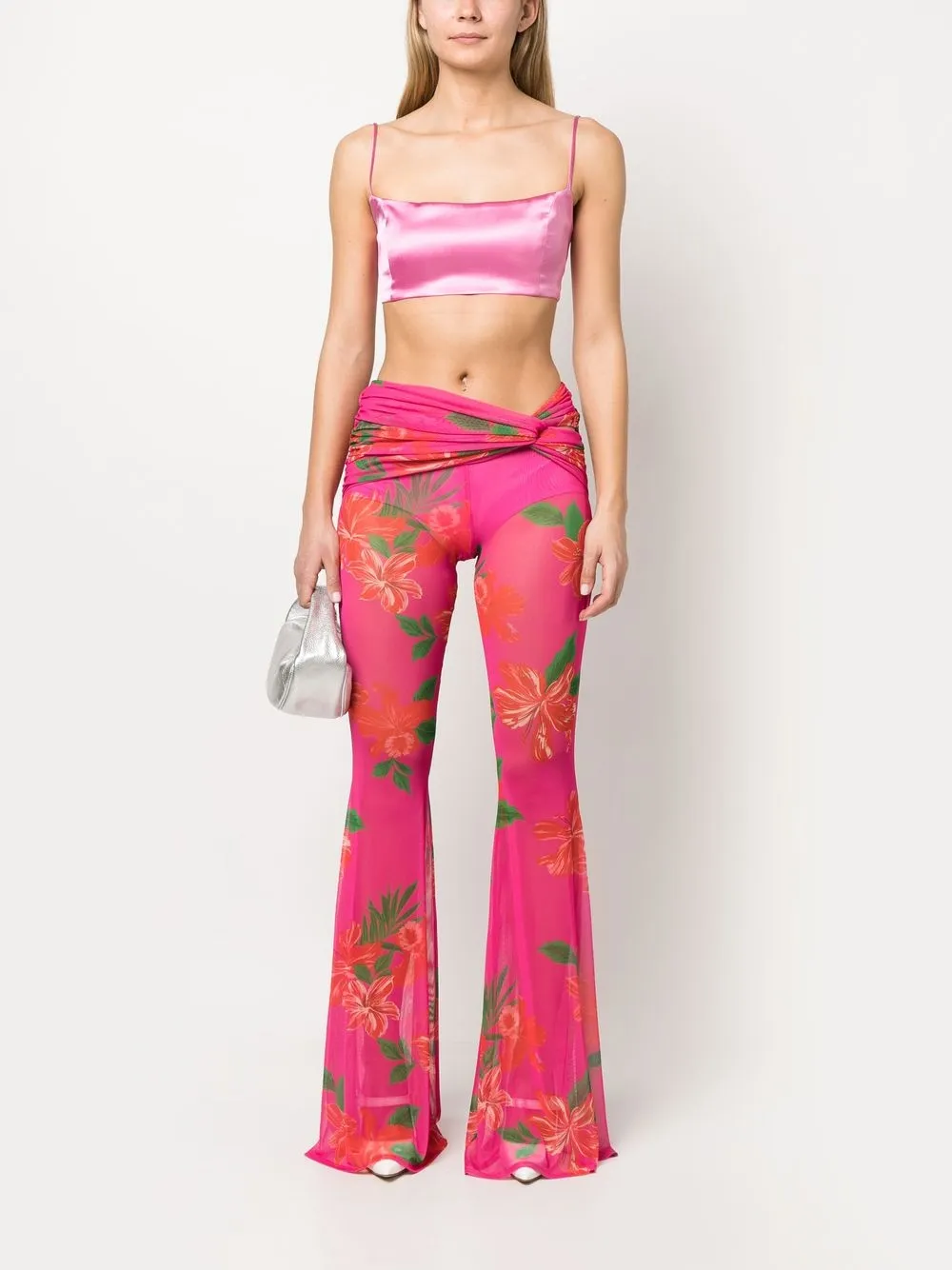 PINKO Broek met bloemenprint - Roze