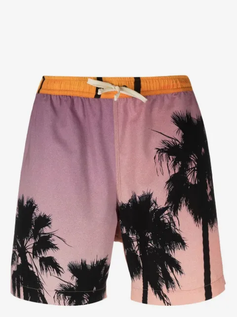 BLUE SKY INN palm tree-print swim shorts 
