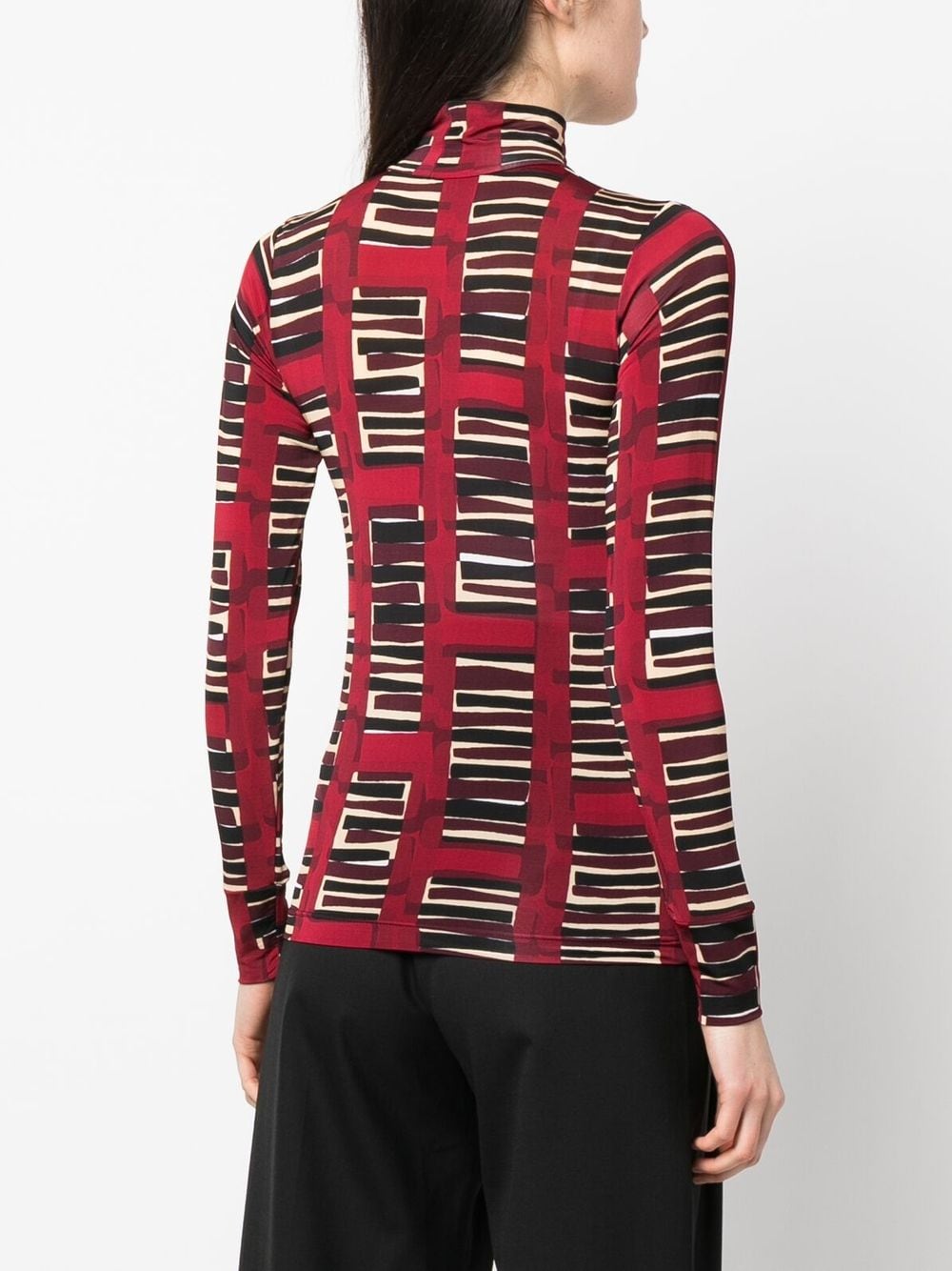 Shop Colville Piano-print High-neck Top In Red