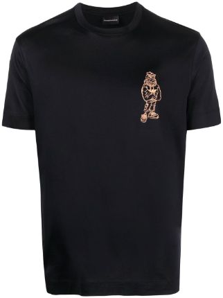 Emporio Armani motif-embroidered short-sleeve T-shirt - Farfetch