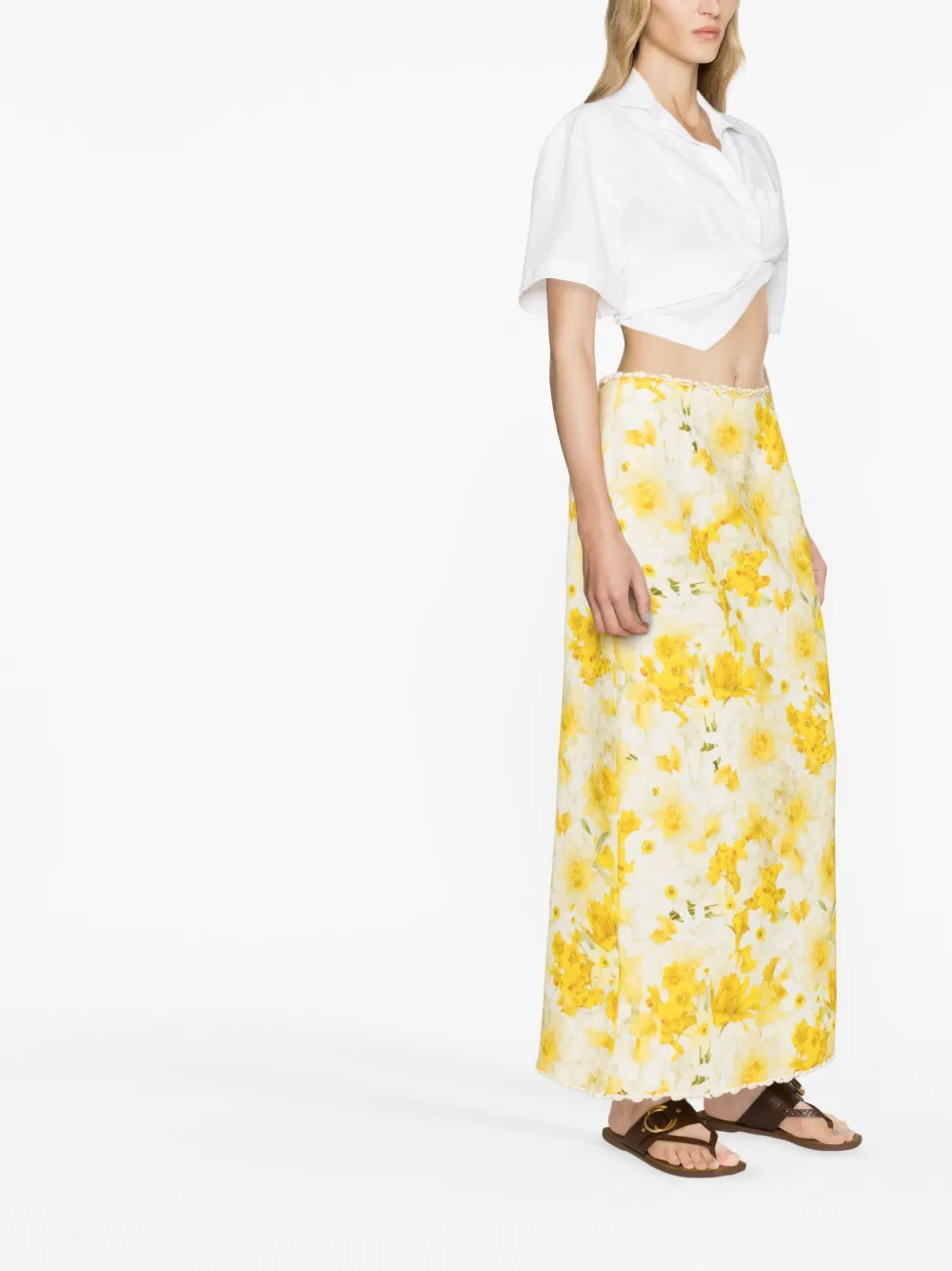 ZIMMERMANN daffodil-print Maxi Skirt | Yellow | FARFETCH