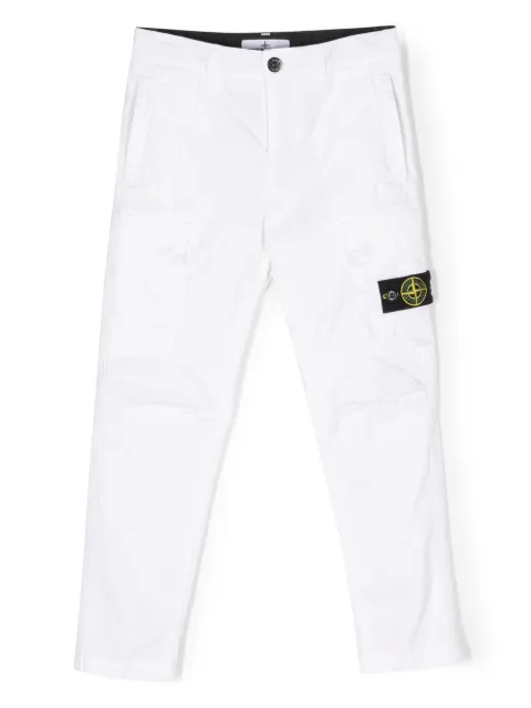 Stone Island Junior pantalones cargo con parche de brújula