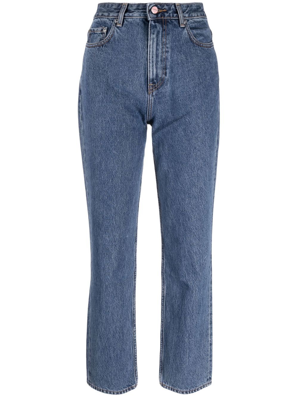 Ganni Swigy Straight-leg Jeans In Blue