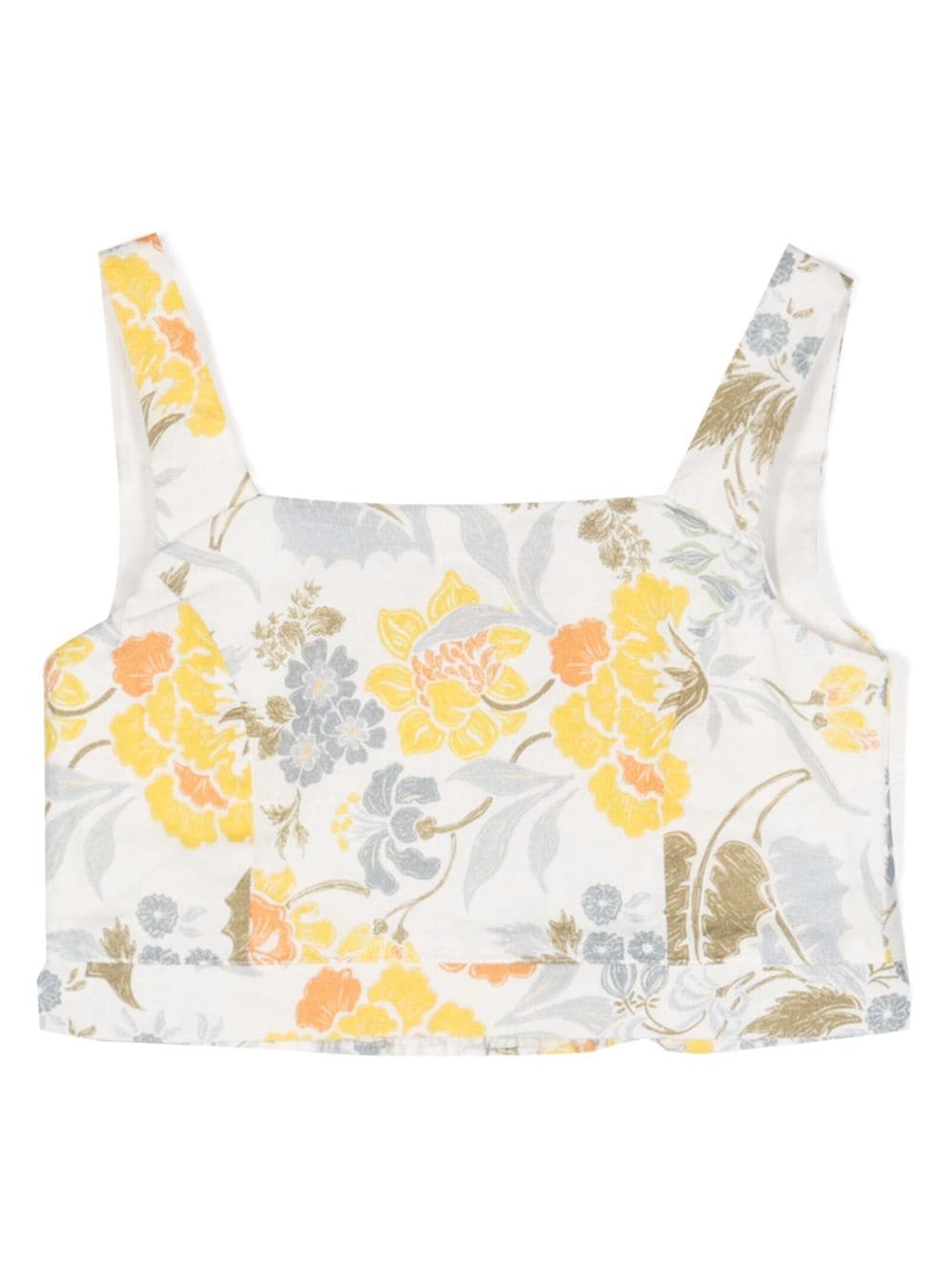 THE NEW SOCIETY FLORAL-PRINT SQUARE-NECK TOP