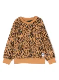 Mini Rodini leopard-print organic-cotton sweatshirt - Brown