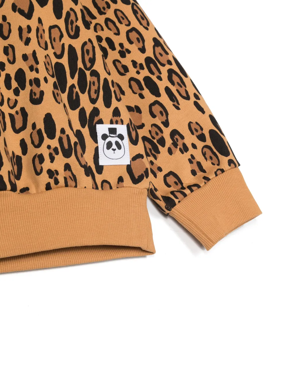 Mini Rodini Leopard-print Organic-cotton Sweatshirt In Brown
