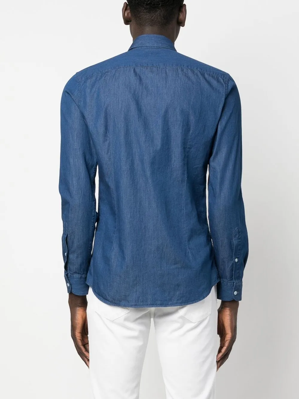 Fay Long-sleeve Denim Shirt In Blau