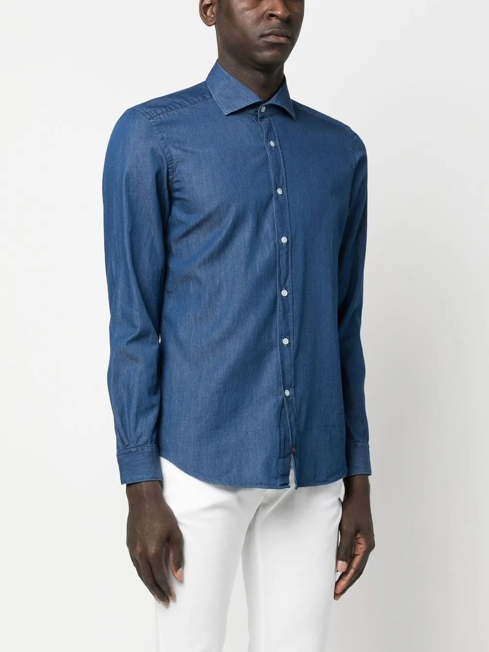 Fay Long-sleeve Denim Shirt In Blau