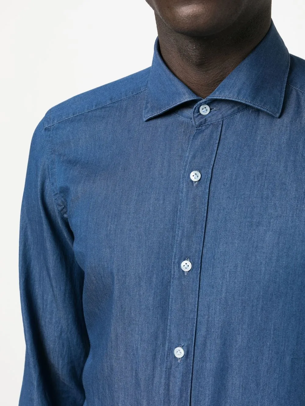 Fay Long-sleeve Denim Shirt In Blau