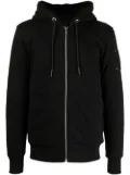 Moose Knuckles logo-plaque zip-up hoodie - Black