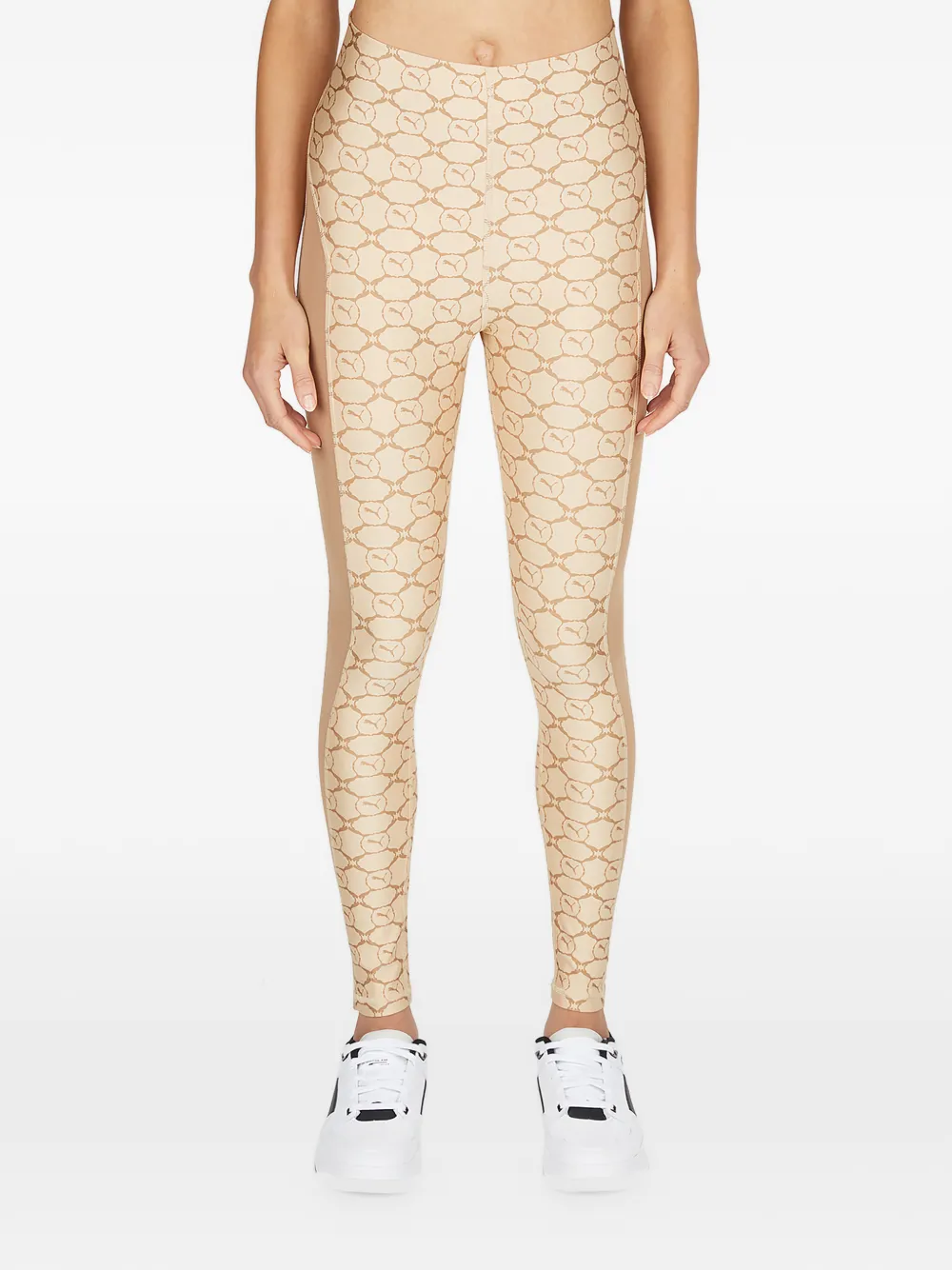 PUMA logo-print tights - Nude