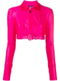 Versace Jeans Couture Baroque-buckle crop shirt - Pink