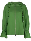 DONDUP fringe-detail cotton hoodie - Green