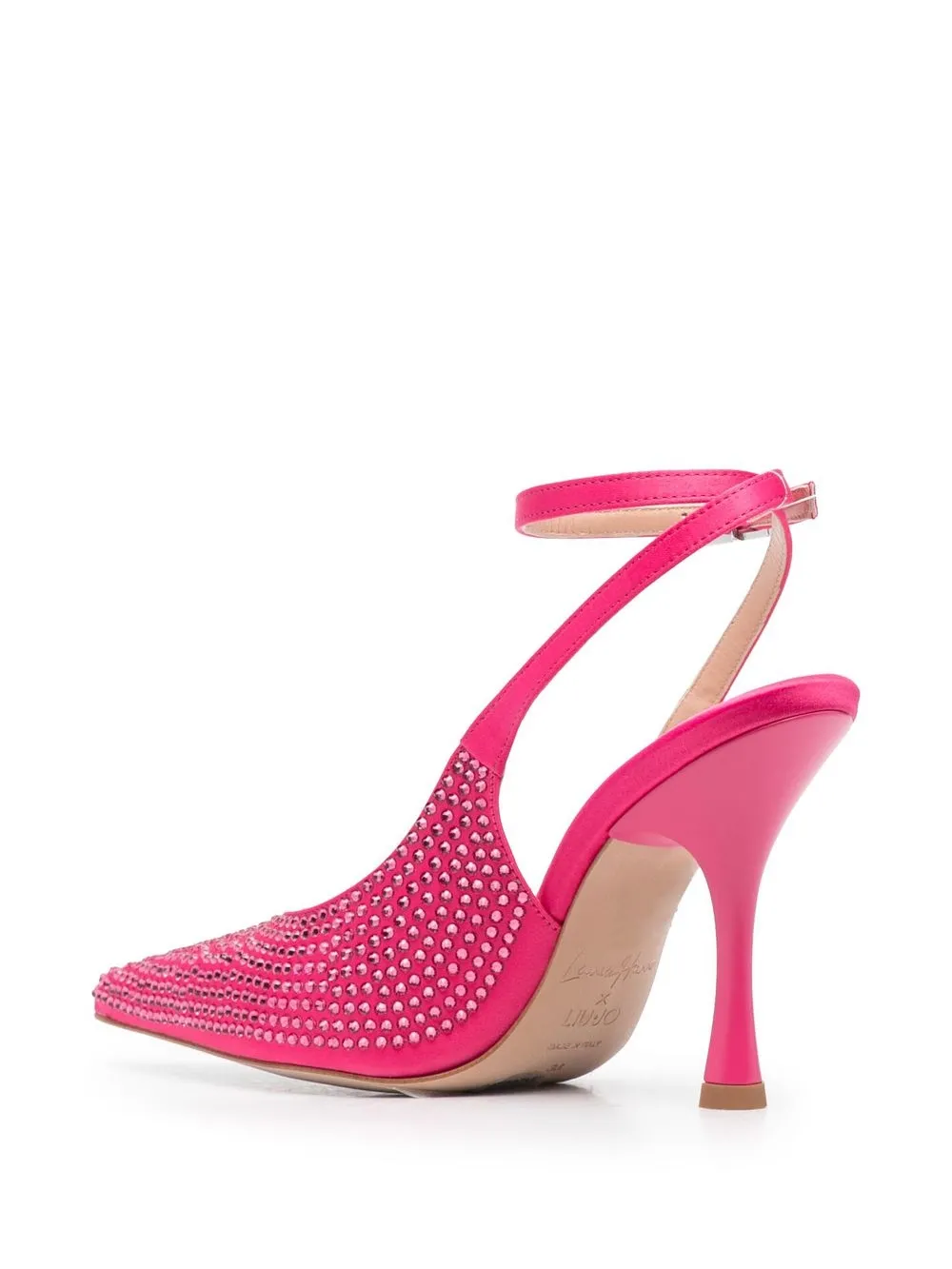 Liu •jo Embellished Pointed-toe Pumps In Pink