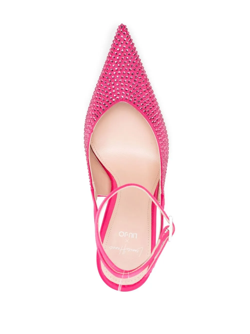 Liu •jo Embellished Pointed-toe Pumps In Pink