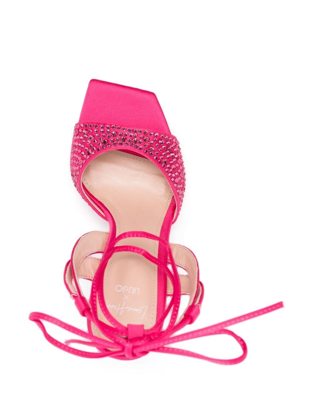 Shop Liu •jo Crystal-embellished Sandals In Pink