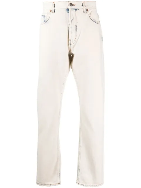 Haikure beached-effect straight-leg jeans