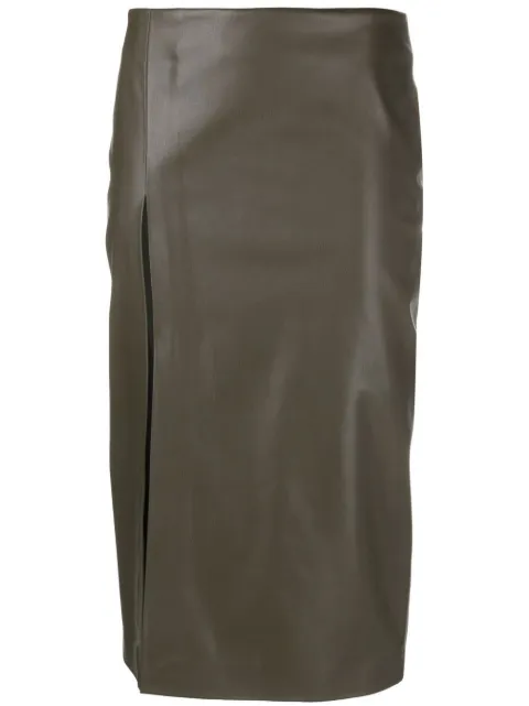 Blanca Vita front slit-detail midi skirt