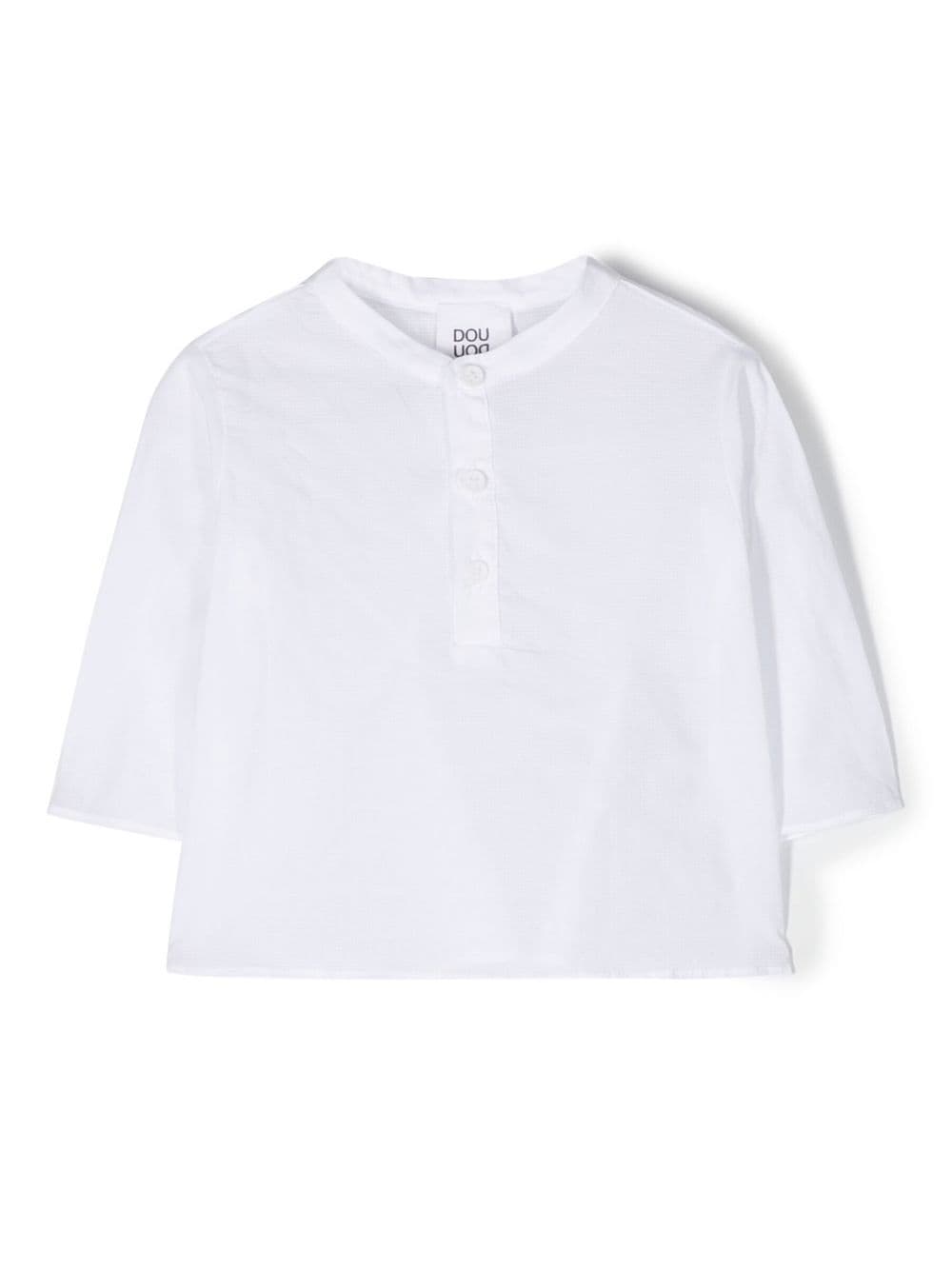 Douuod Babies' Crew-neck Crop-sleeve Shirt In Cream