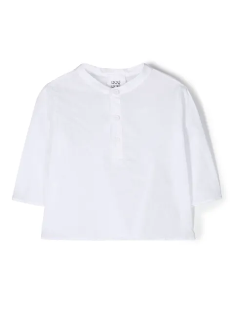 Douuod Kids crew-neck crop-sleeve shirt