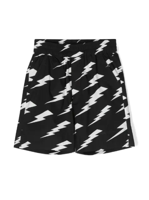Neil Barrett Kids lightening-logo shorts
