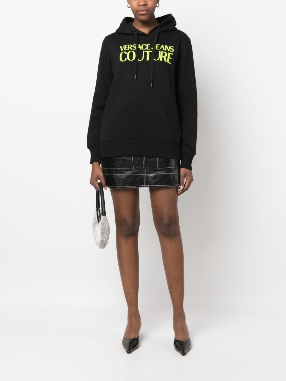 Versace Jeans Couture Hoodie met logoprint - Zwart