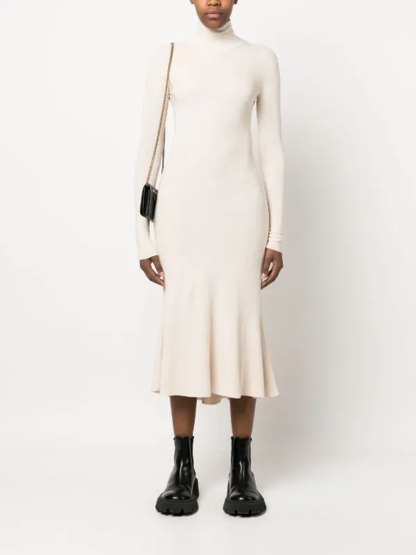 Balenciaga high-neck Knitted Midi Dress | Neutrals | FARFETCH