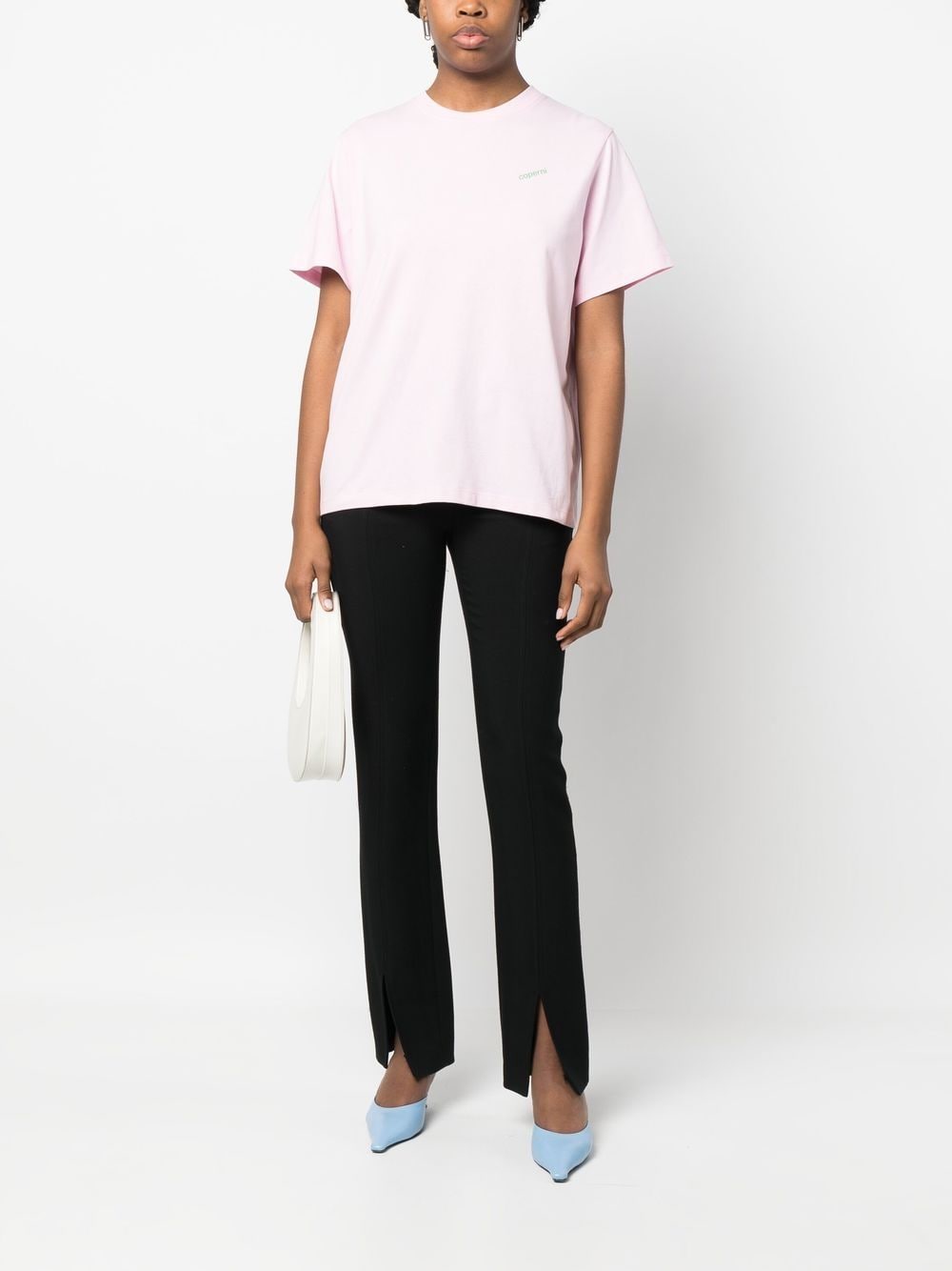 Shop Coperni Logo-print Cotton T-shirt In Rosa