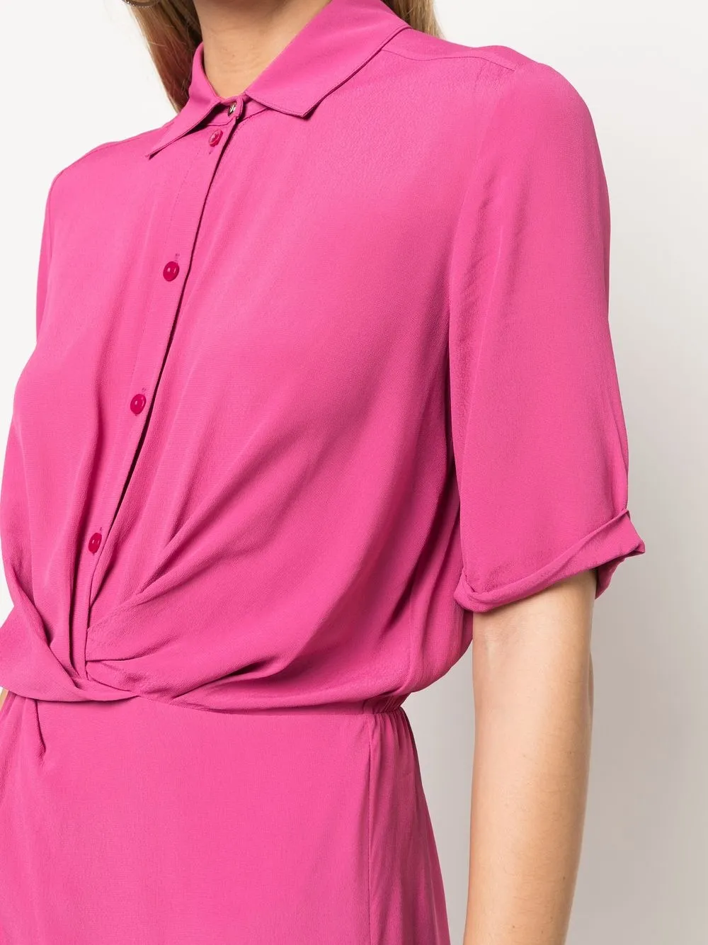 Shop Patrizia Pepe Button-up Shirt Dress In Rosa