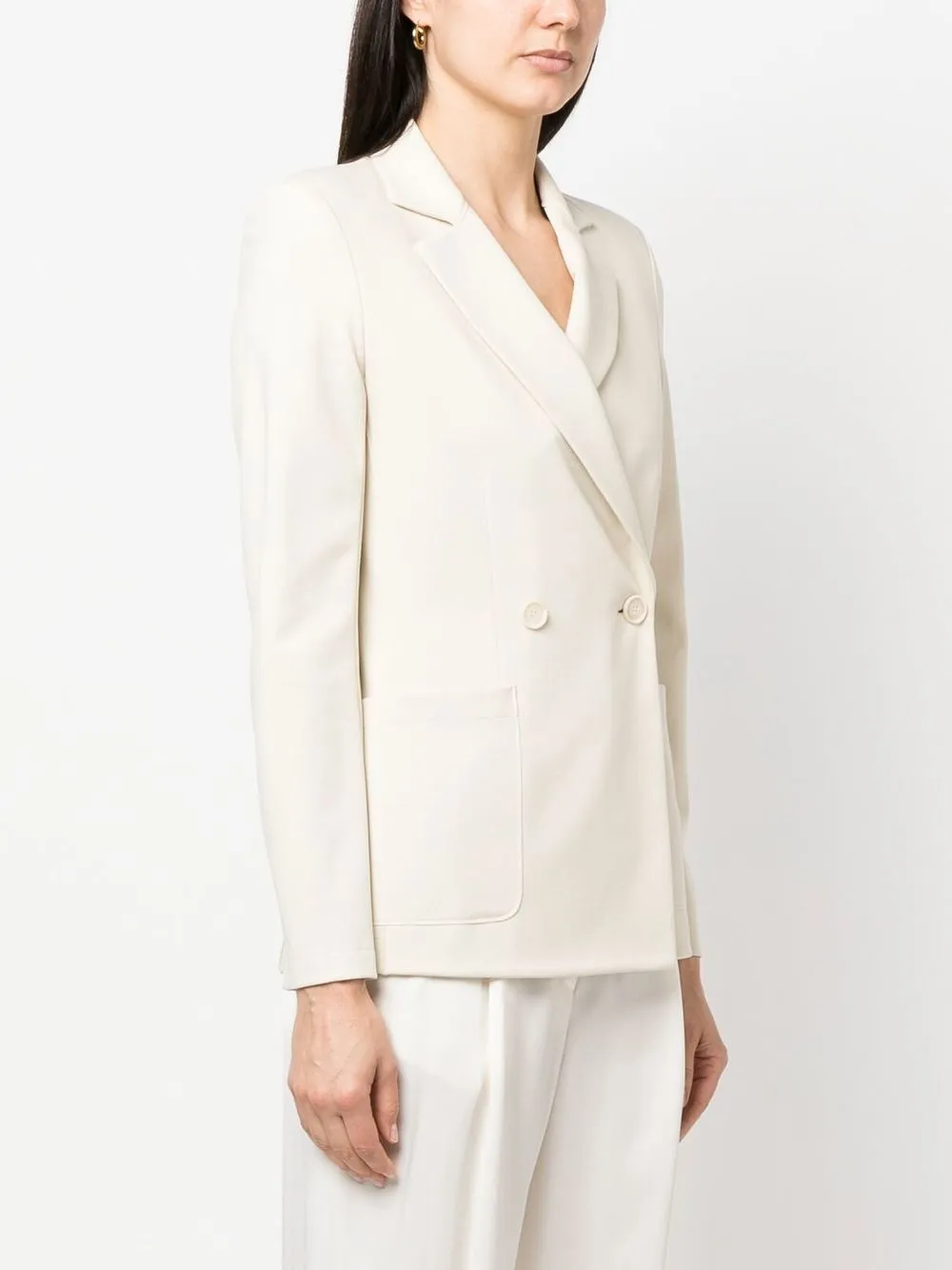 Shop Harris Wharf London Double-breasted Blazer In Nude