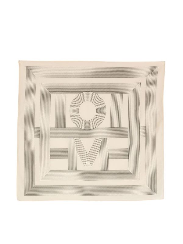 TOTEME logo-print Striped Scarf - Farfetch