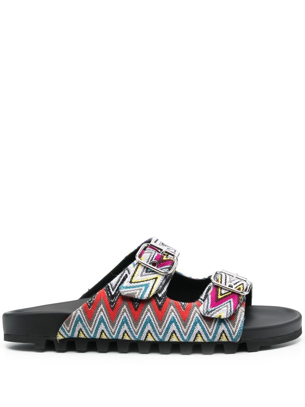 Shop Missoni Zigzag-design Slides In Schwarz